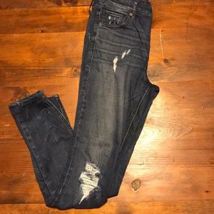 Express distressed high rise jeggings